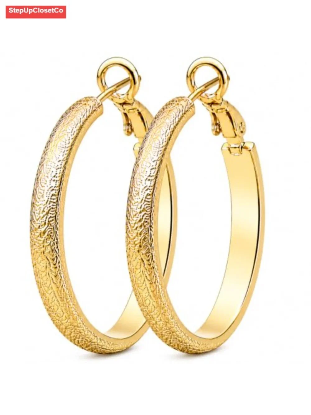 14K Gold Plated Hoop Earrings for Women Lightweight Sleeper Earrings Secure